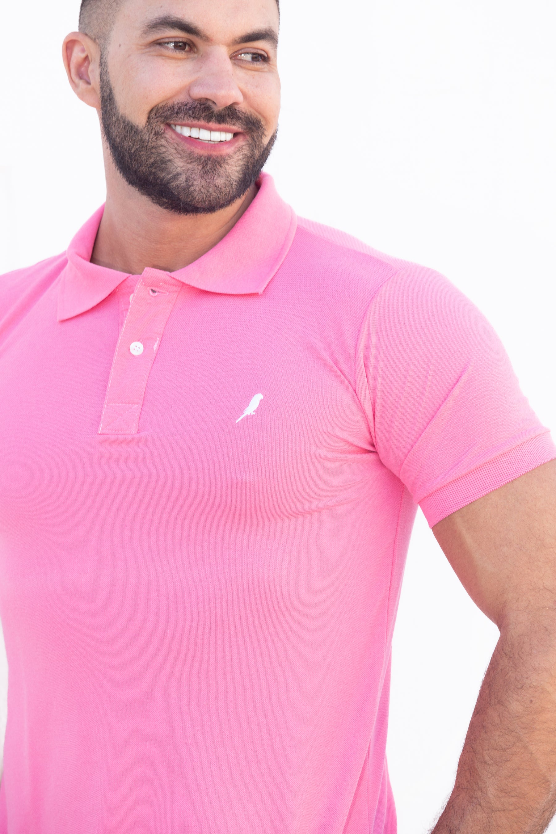 Camisa Gola Polo Rosa Cereja