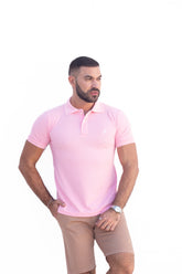 Camisa Gola Polo Rosa Bebê