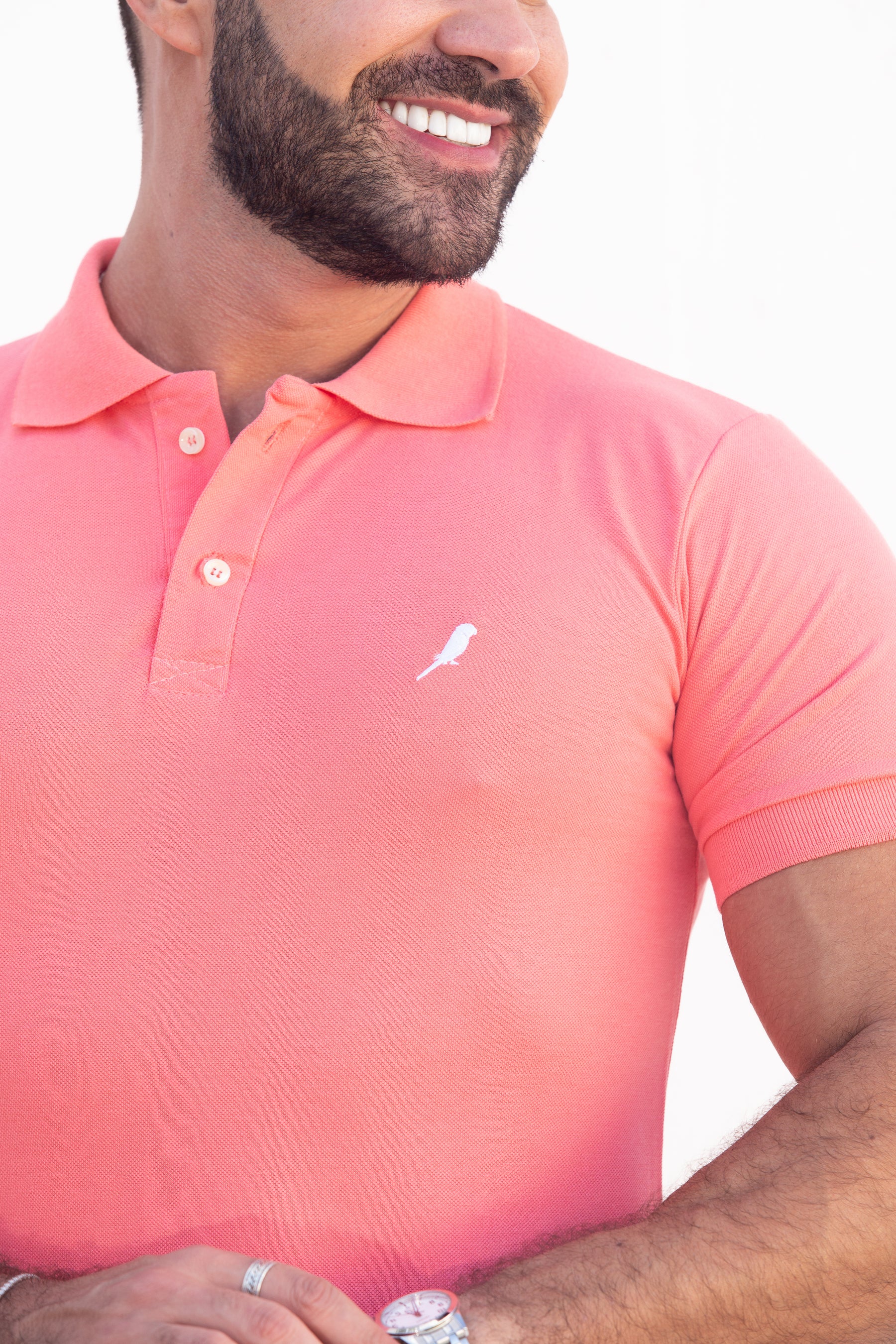 Camisa Gola Polo Rosa Salmão