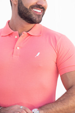 Camisa Gola Polo Rosa Salmão