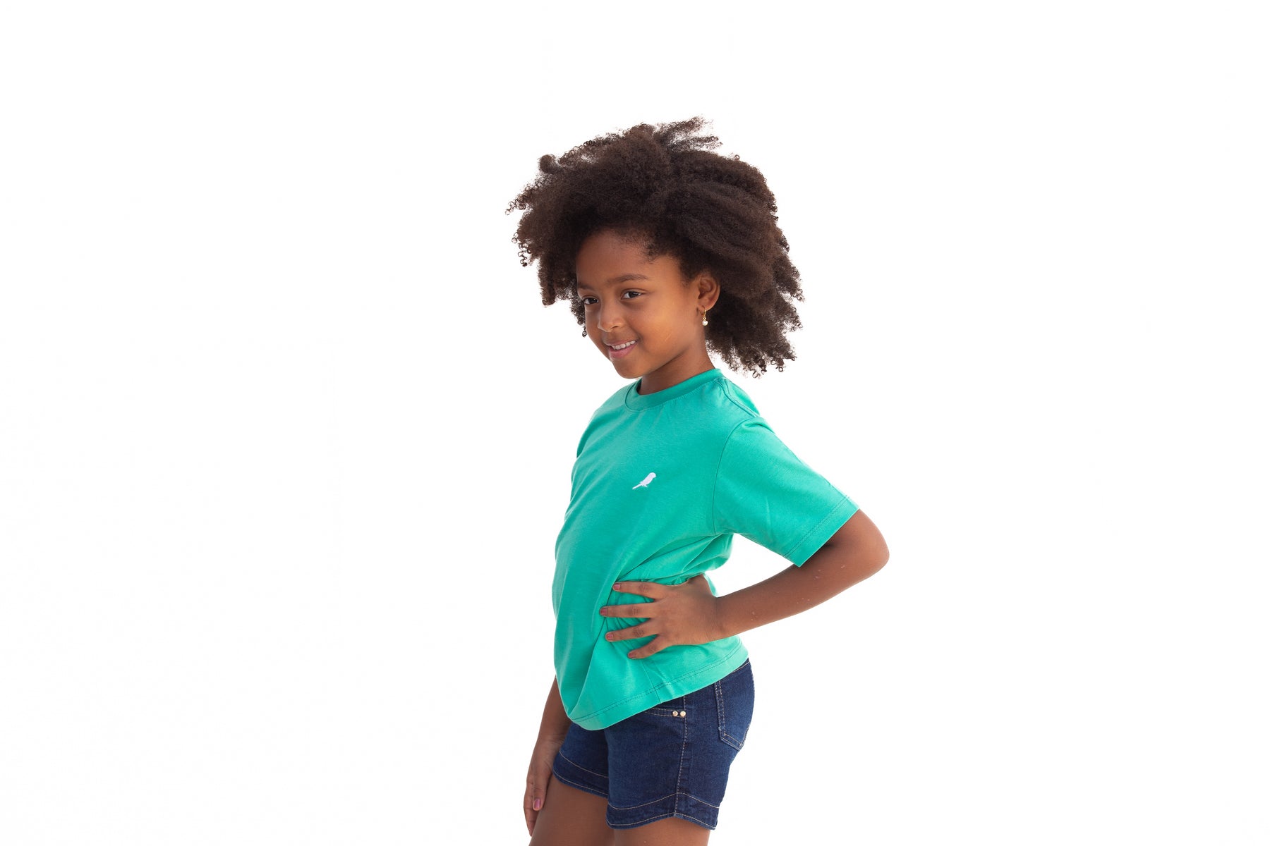 Camiseta Infantil Feminina Verde Água