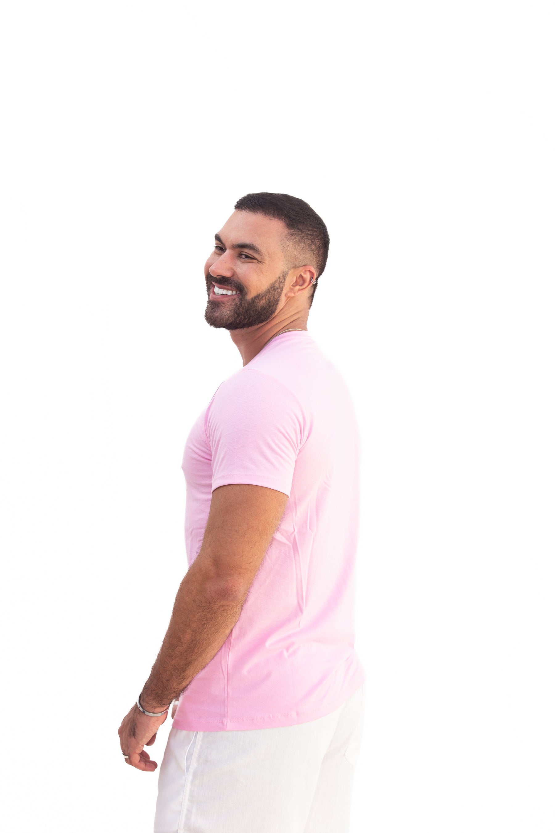 Camiseta Masculina Rosa Bebê