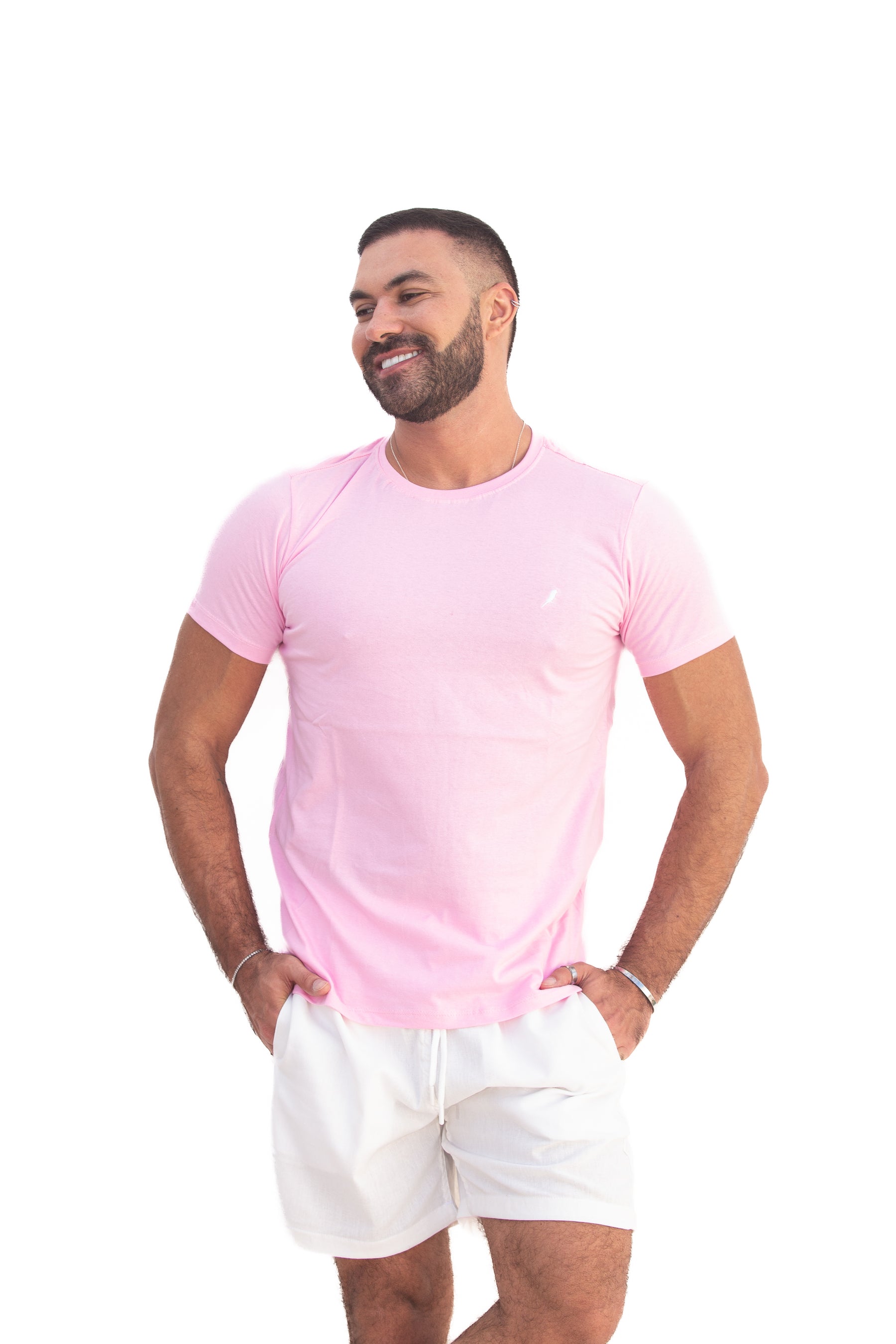 Camiseta Masculina Rosa Bebê