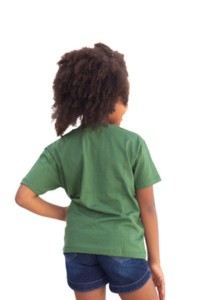 Camiseta Infantil Feminina Verde Militar