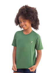 Camiseta Infantil Feminina Verde Militar