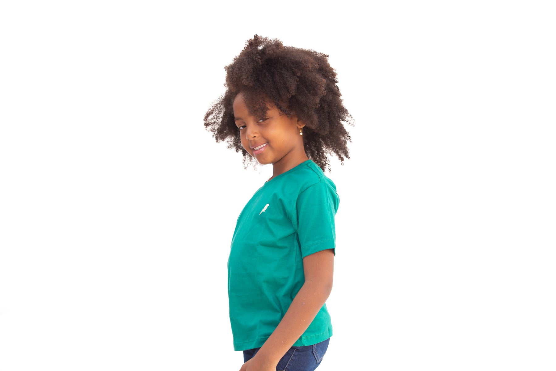 Camiseta Infantil Feminina Verde Folha