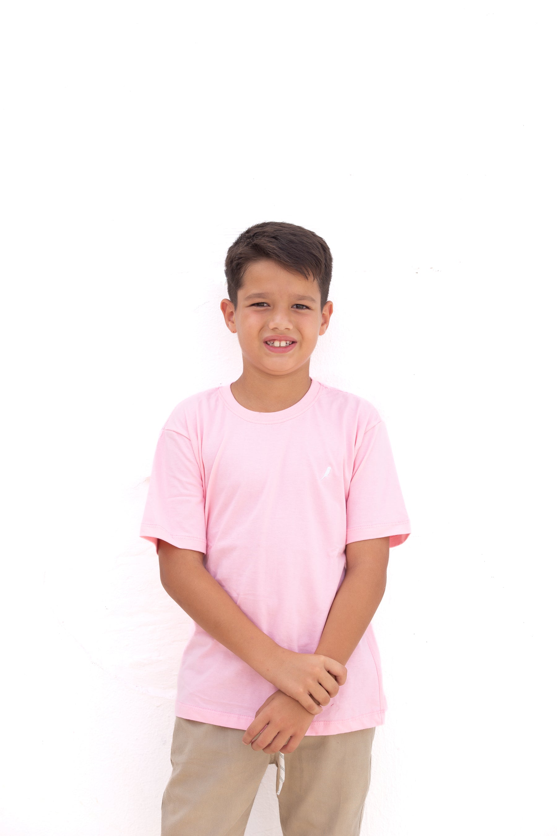 Camiseta Infantil Masculina Rosa Bebê