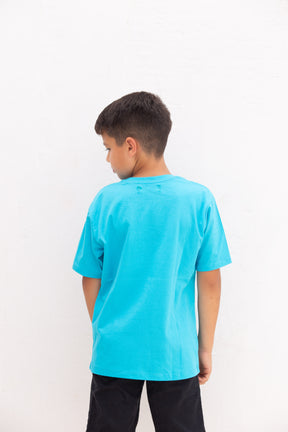 Camiseta Infantil Masculina Azul Piscina