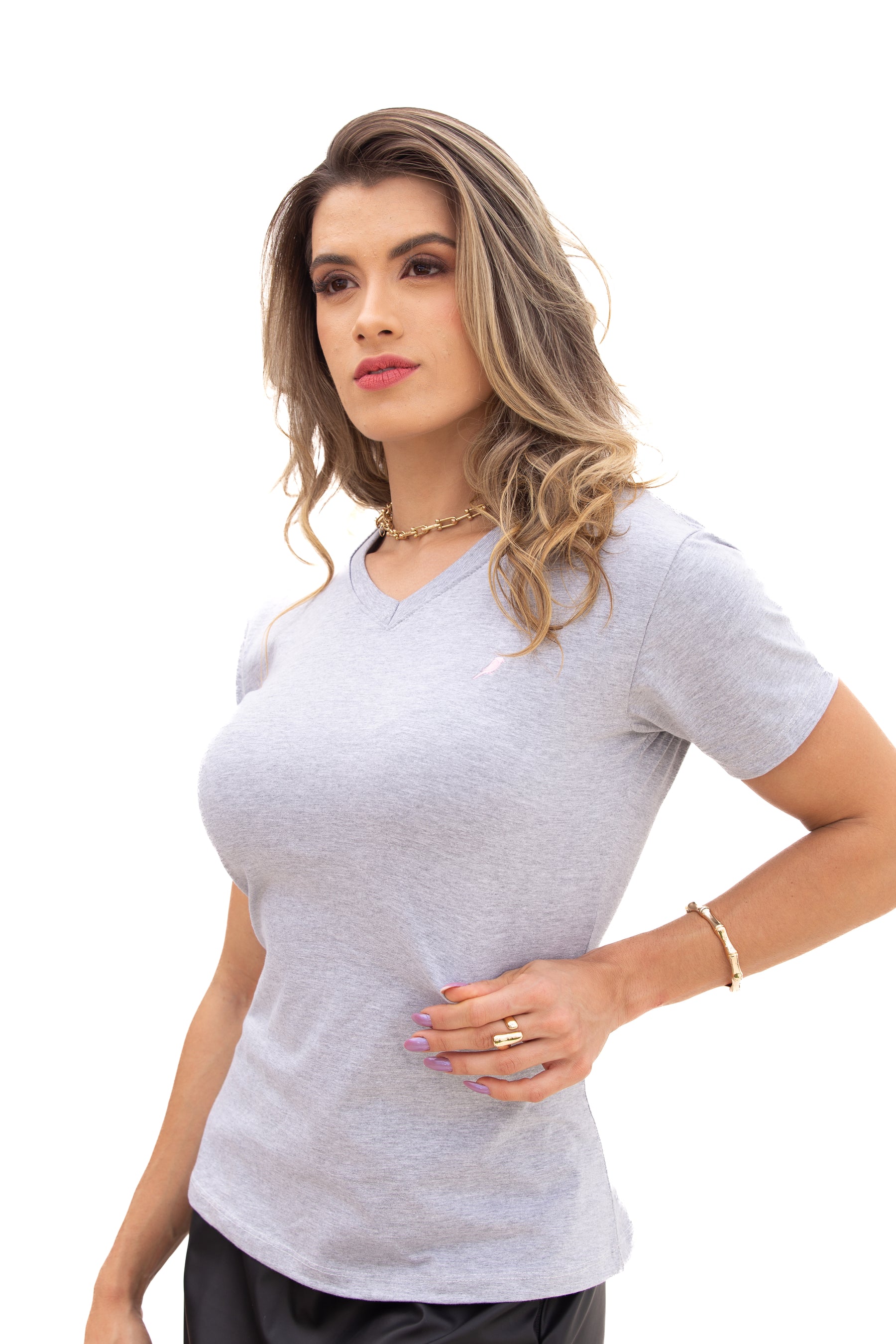 Camiseta Feminina Cinza Claro