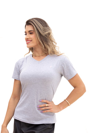 Camiseta Feminina Cinza Claro