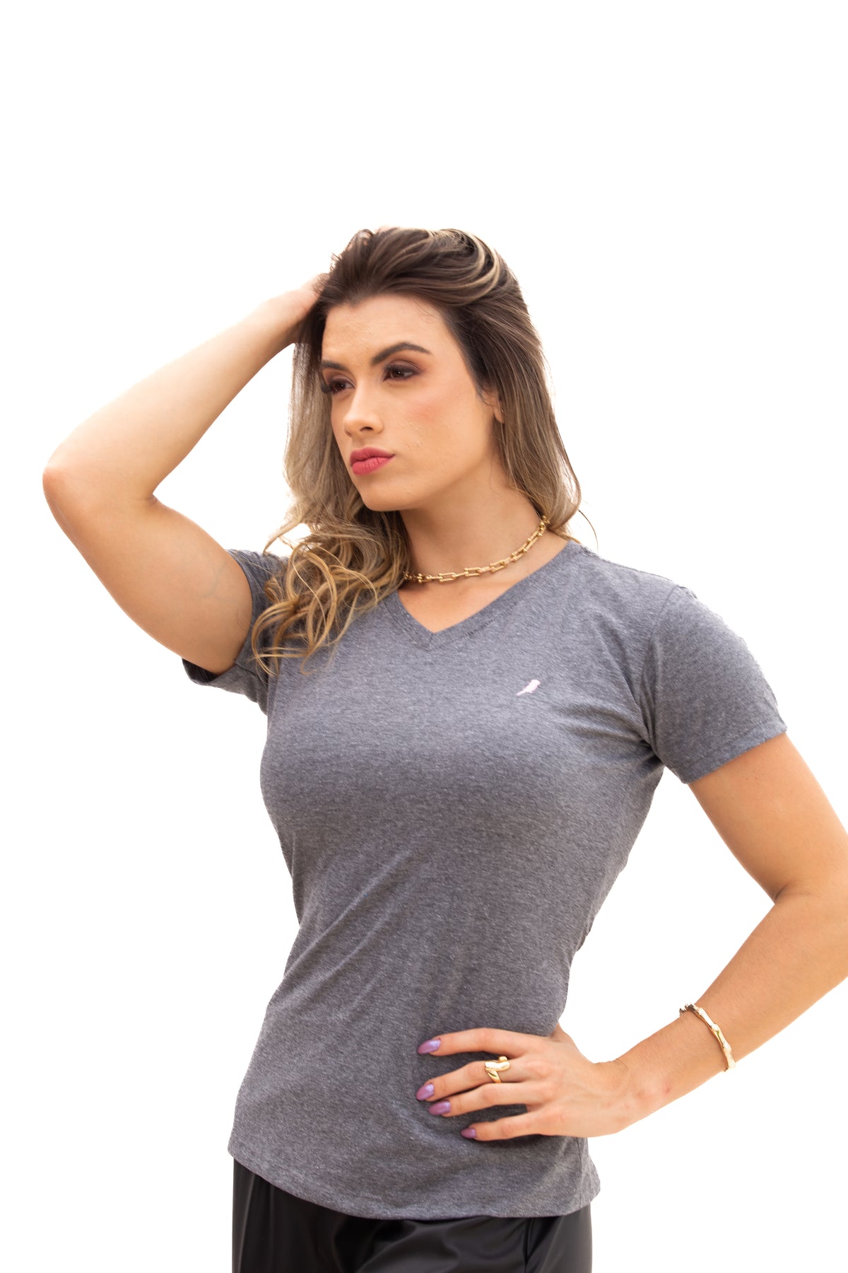 Camiseta Feminina Cinza Escuro