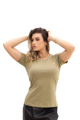 Camiseta Feminina Caqui