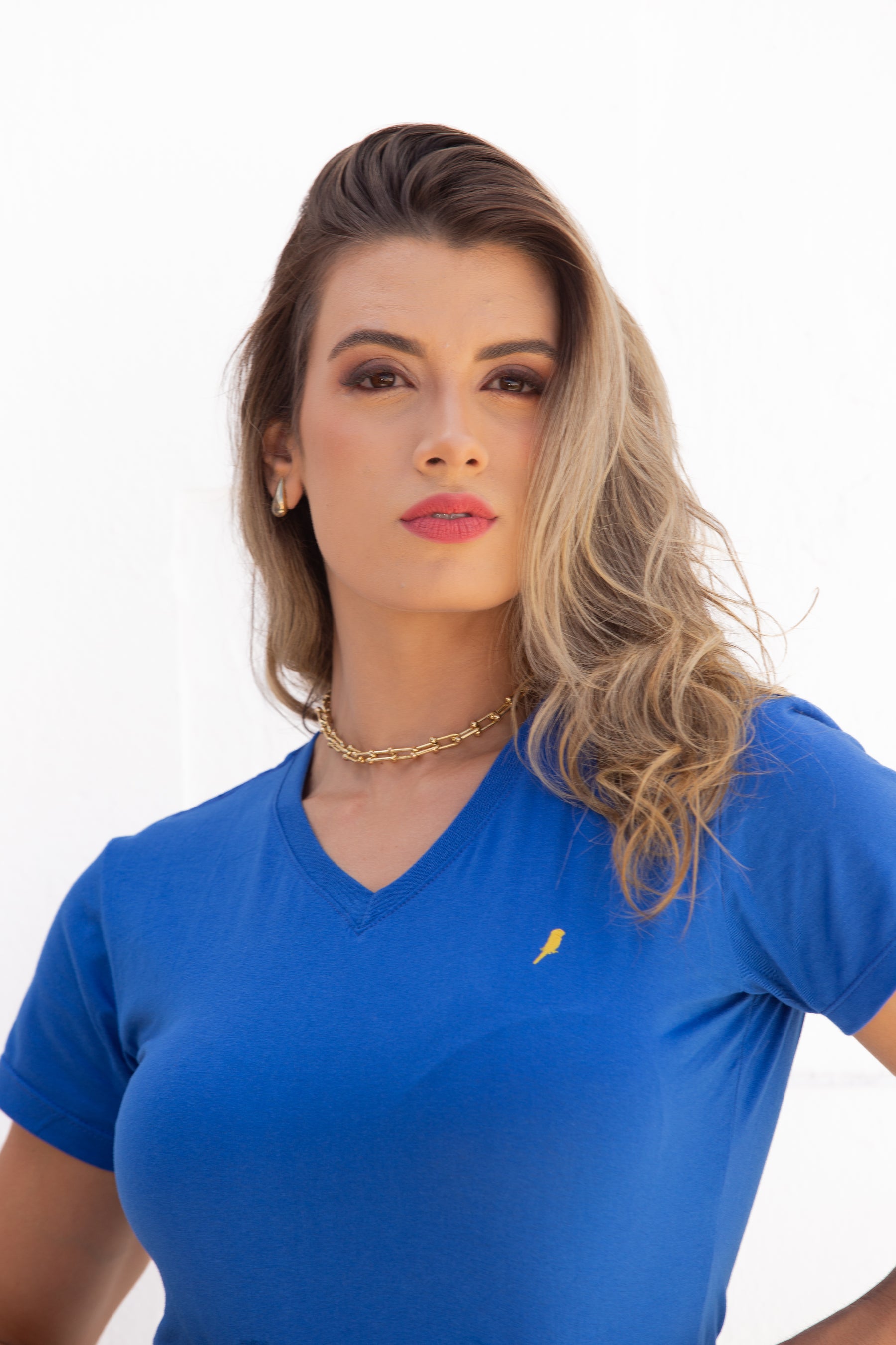 Camiseta Feminina Azul Bic